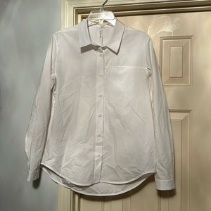 White Button Down Lulu Lemon Collard Shirt